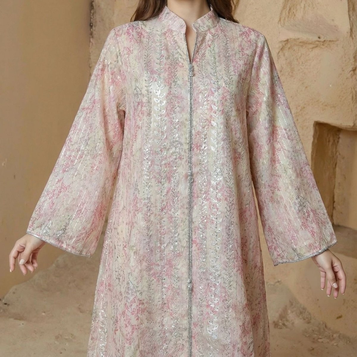 Floral Print Abaya(MA394) - Mariam's Collection