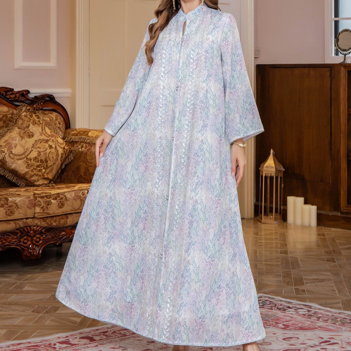 Floral Print Abaya(MA394) - Mariam's Collection