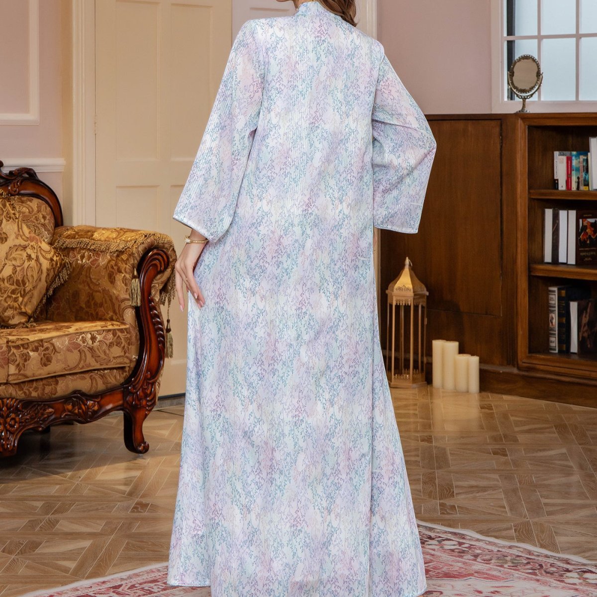 Floral Print Abaya(MA394) - Mariam's Collection