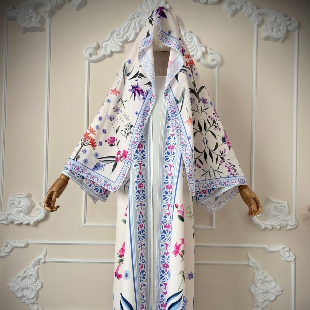 Floral Printer Abaya Set with Hijab(MOA267) - Mariam's Collection