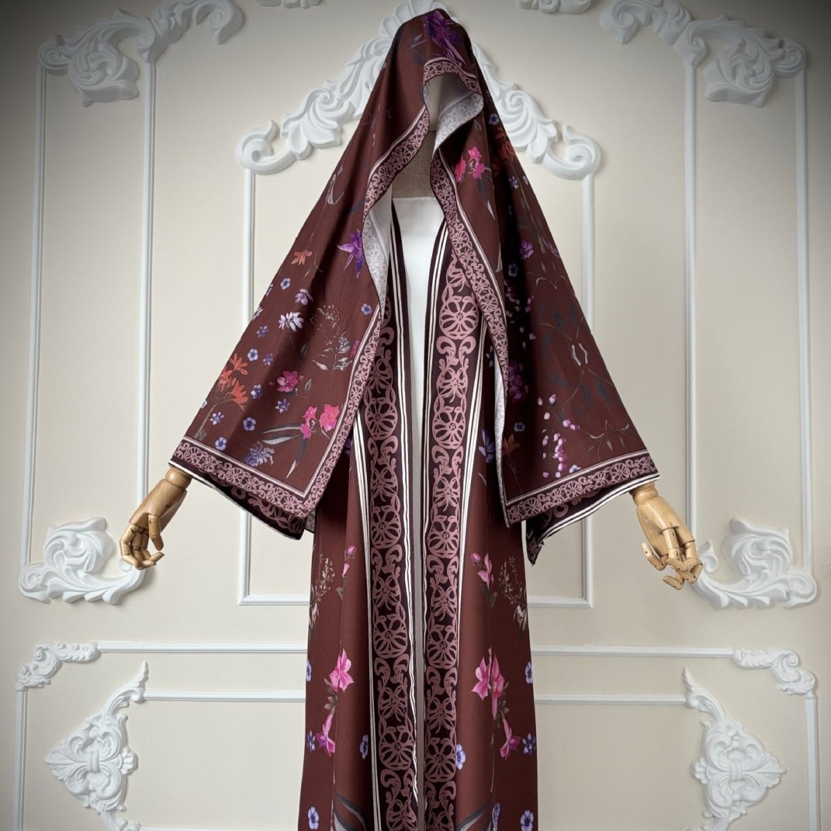 Floral Printer Abaya Set with Hijab(MOA267) - Mariam's Collection