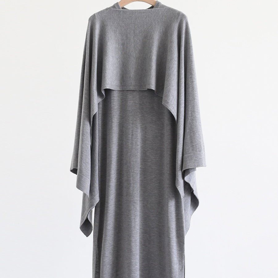French - Style Two - Piece with Draped Poncho (MS310) - Mariam's Collection