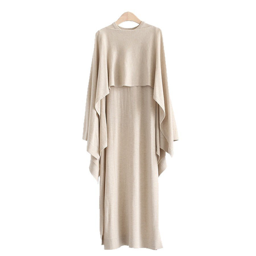 French - Style Two - Piece with Draped Poncho (MS310) - Mariam's Collection