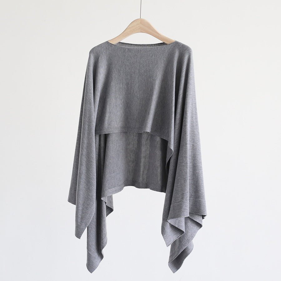 French - Style Two - Piece with Draped Poncho (MS310) - Mariam's Collection