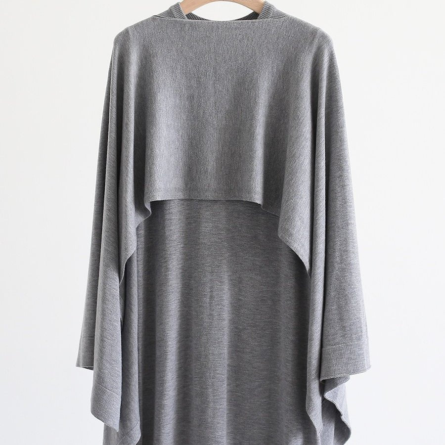 French - Style Two - Piece with Draped Poncho (MS310) - Mariam's Collection