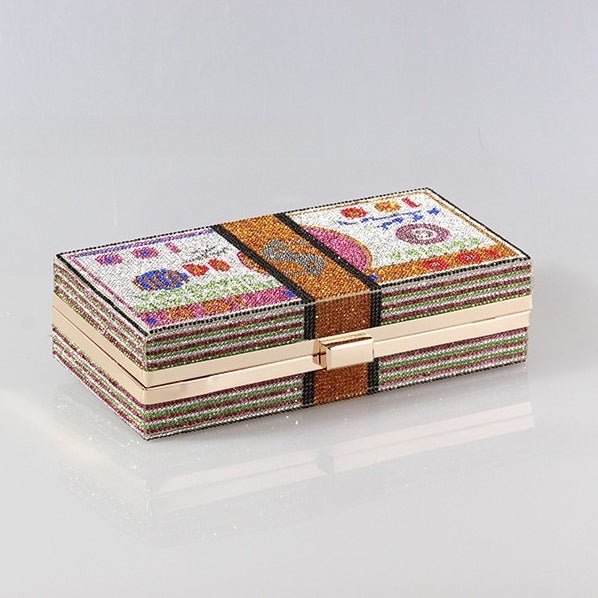 ‌Glamorous Fully Bedazzled Dollar Motif Evening Bag Party Clutch (MAC293) - Mariam's Collection