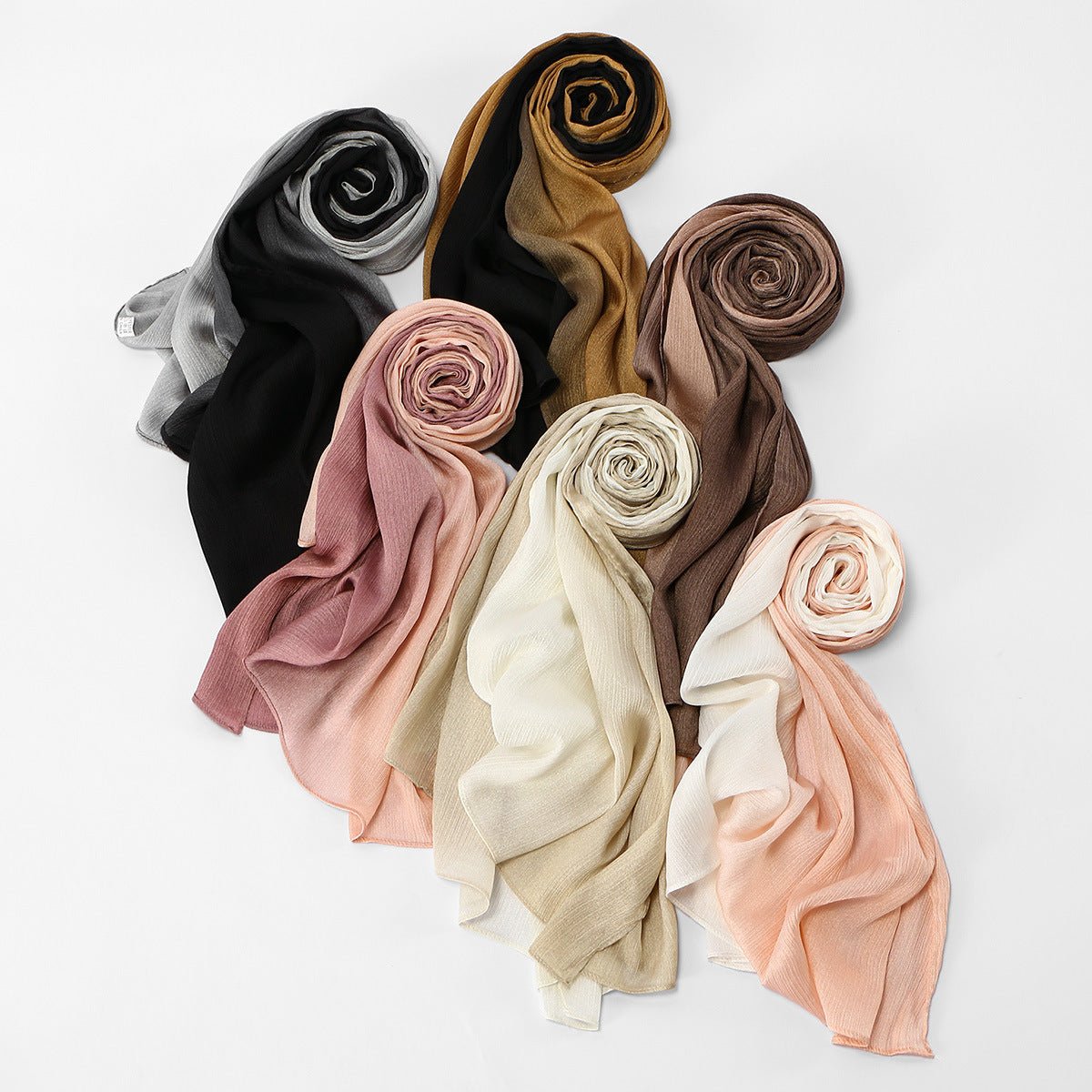 Gradient Crinkle Texture Hijab Scarf(MH253) - Mariam's Collection