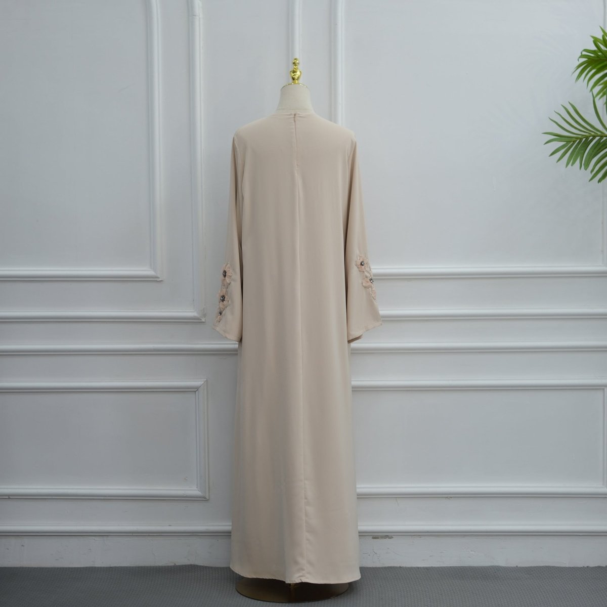 Hand-Beaded 3D Floral Maxi Dress(MA456) - Mariam's Collection