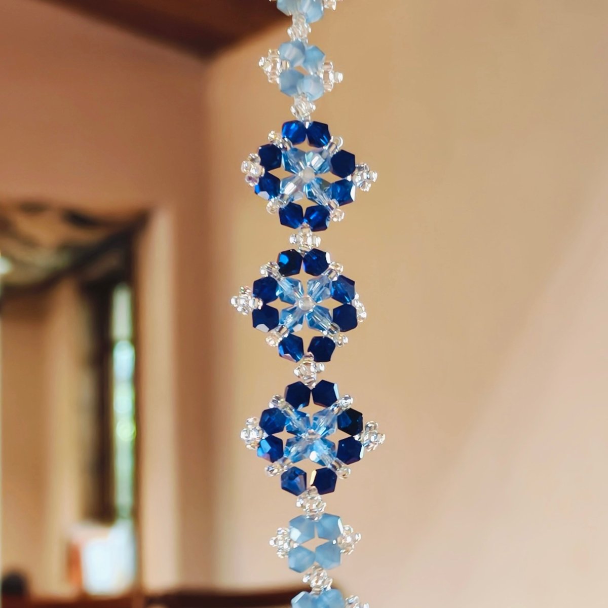 Handcrafted Crystal Floral Bracelet | Sparkling Statement Jewelry | Elegant Art - Inspired Accessory for Women (MAC348) - Mariam's Collection