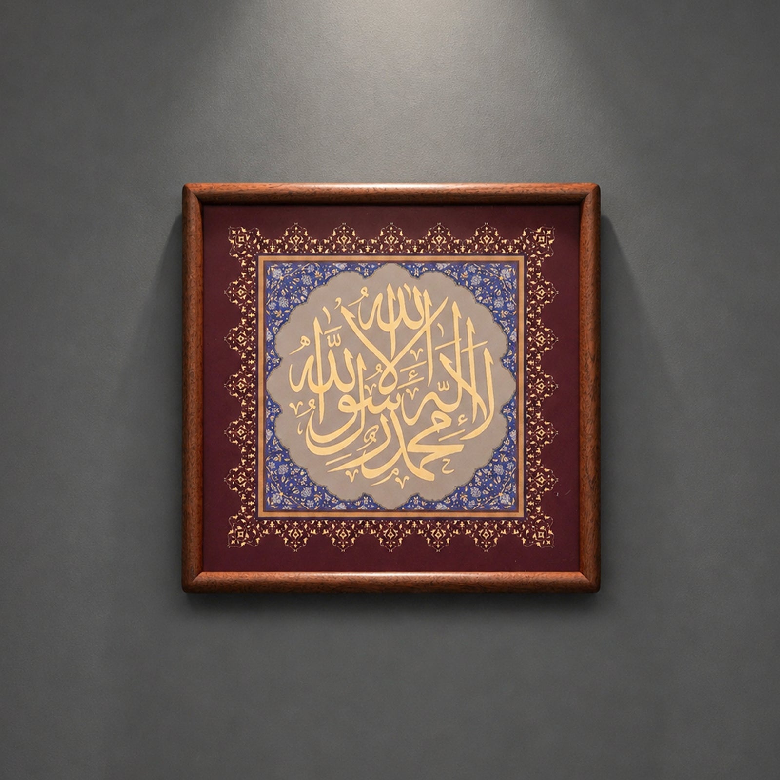 Warm-toned copper wood frame close-up showing grain texture