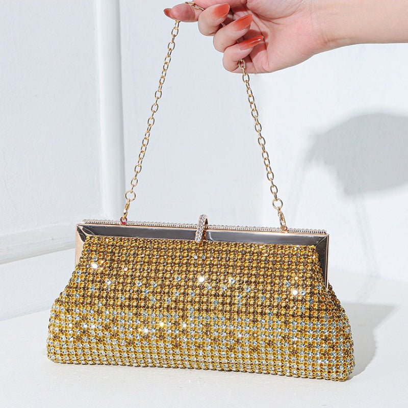 Angled shot capturing crystal shimmer under evening lights