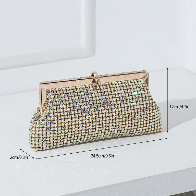 Sparkle party clutch styled with formal evening gown