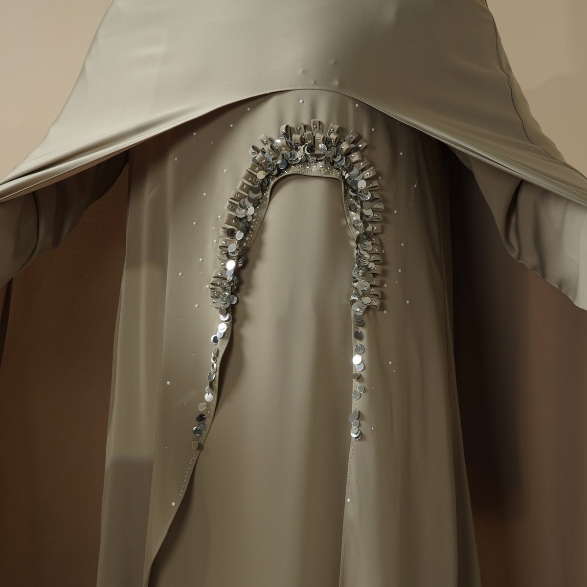 Haute Couture Abaya, Heavy - Crafted 3 - Layer Cape Abaya (MA096) - Mariam's Collection