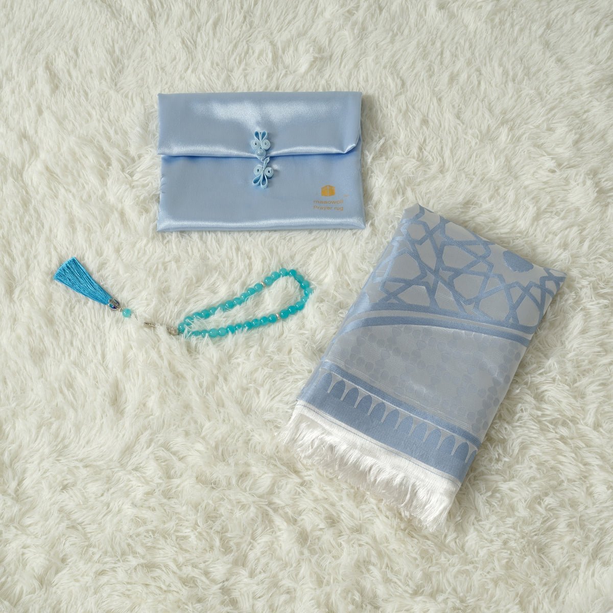 High - End Eco - Friendly New Luxury Prayer Mat and Tasbeeh Set(MR067) - Mariam's Collection