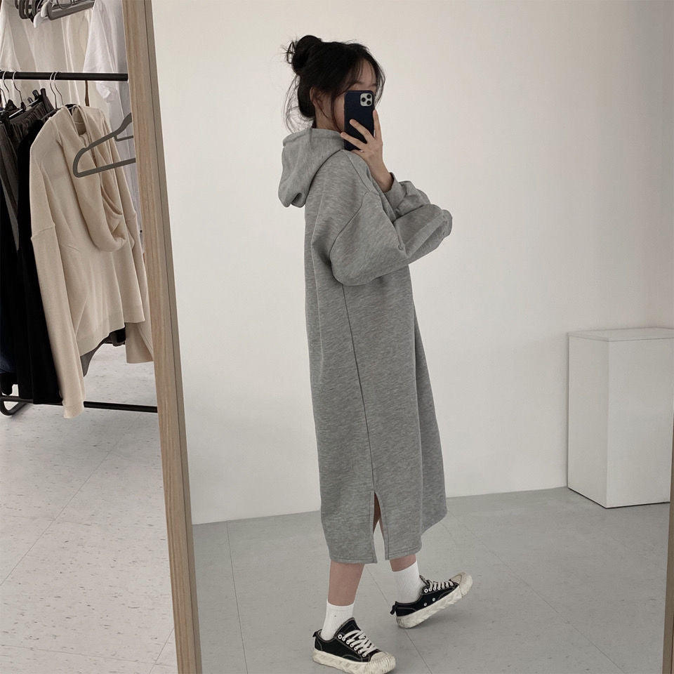 Hooded Pullover Long Sweatshirt (MS072) - Mariam's Collection