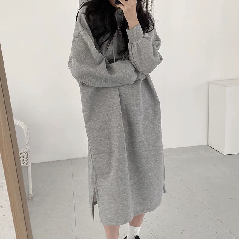 Hooded Pullover Long Sweatshirt (MS072) - Mariam's Collection