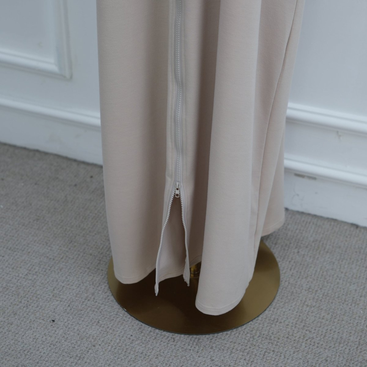 Hooded Zip - Front Abaya with Pockets(MA389) - Mariam's Collection