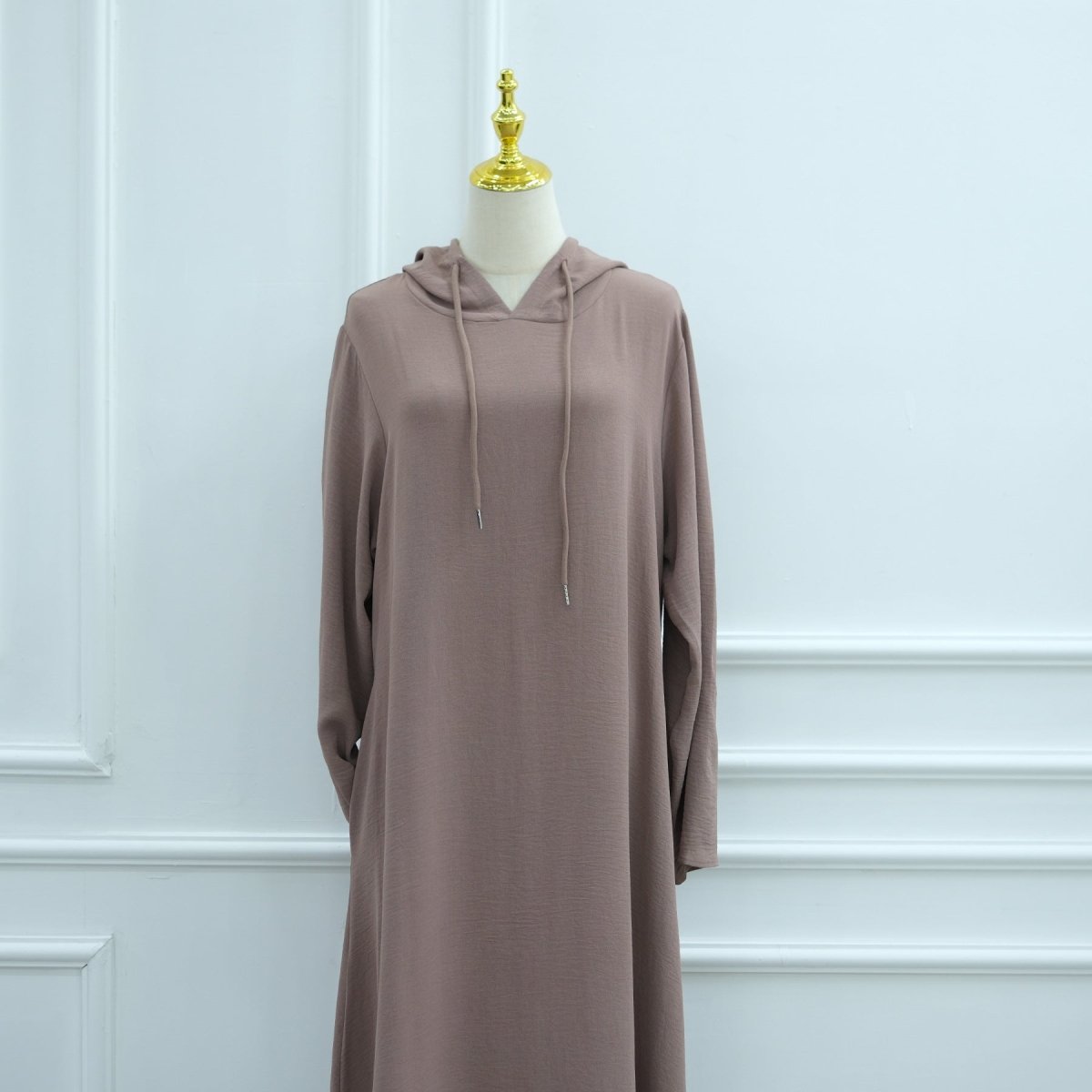 Ice Silk Crinkle Hooded Dress with Pockets(MA393) - Mariam's Collection