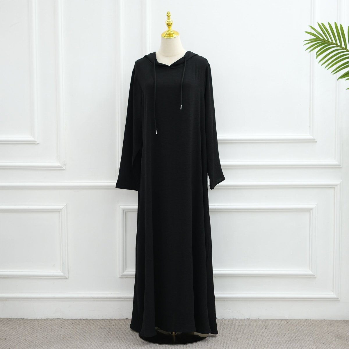 Ice Silk Crinkle Hooded Dress with Pockets(MA393) - Mariam's Collection