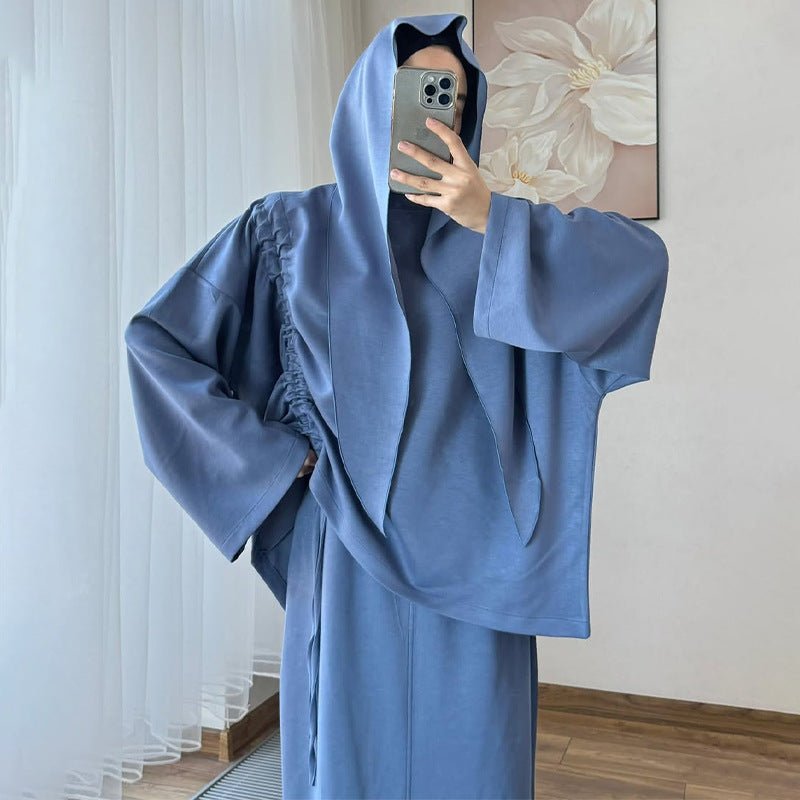 Integrated Hijab Hoodie & Maxi Skirt Set(MS194) - Mariam's Collection