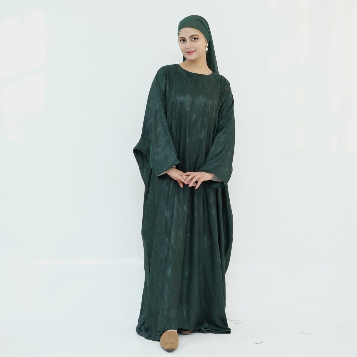 Jacquard Batwing Maxi Abaya(MA447) - Mariam's Collection