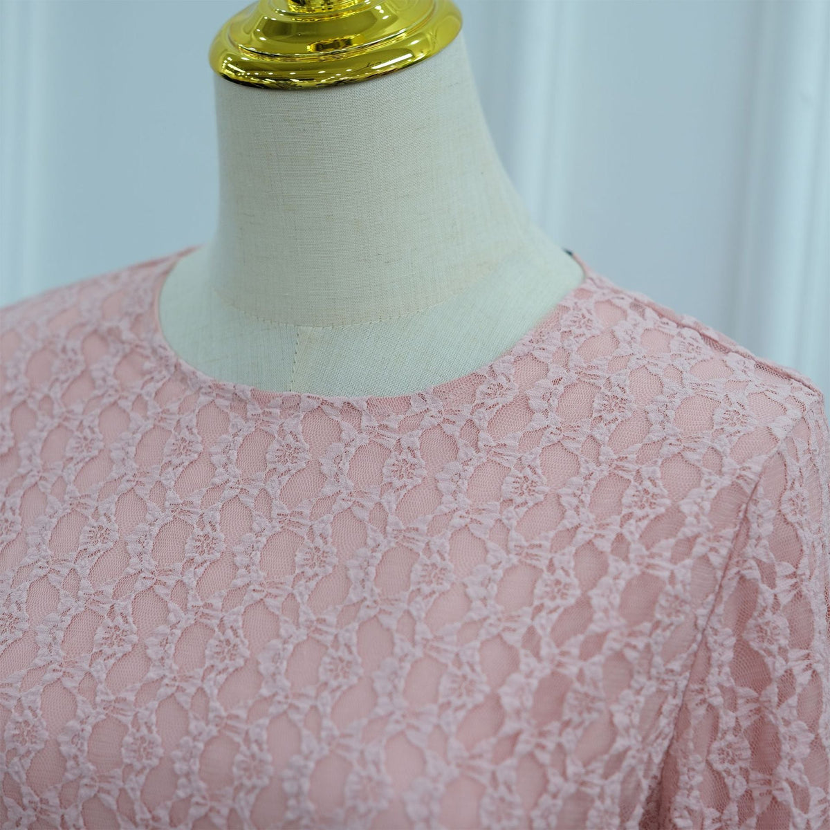 Lace Chiffon-Effect Pleated Maxi Dress | Lined Long-Sleeve Occasion Dress(MS574) - Mariam's Collection