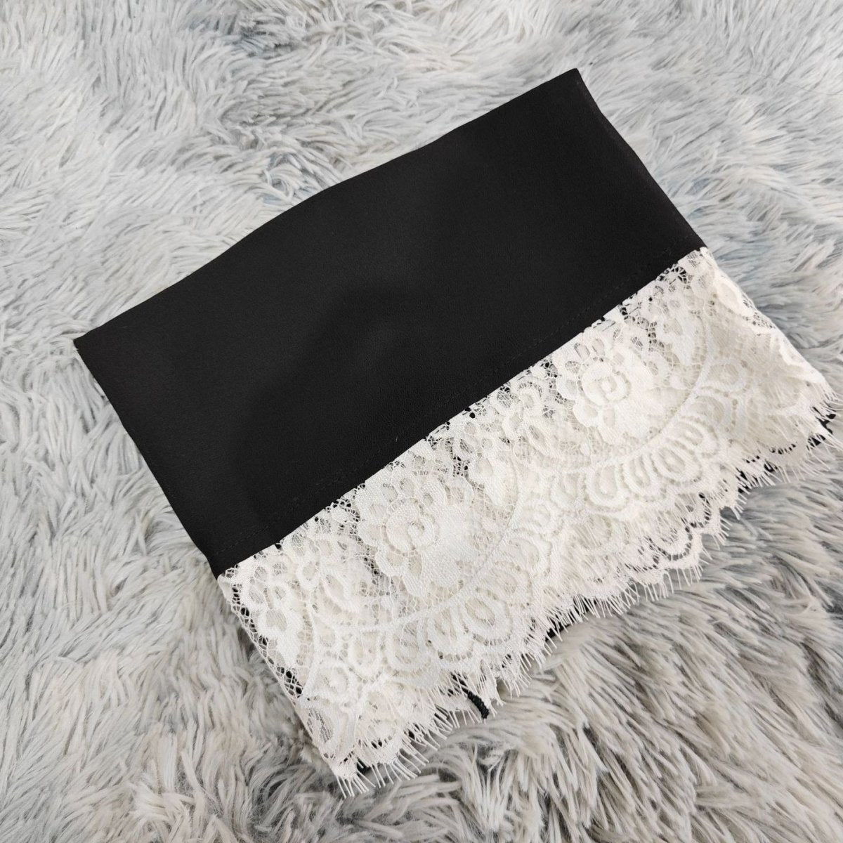 Lace Panel Open Abaya & Hijab Set(MOA319) - Mariam's Collection