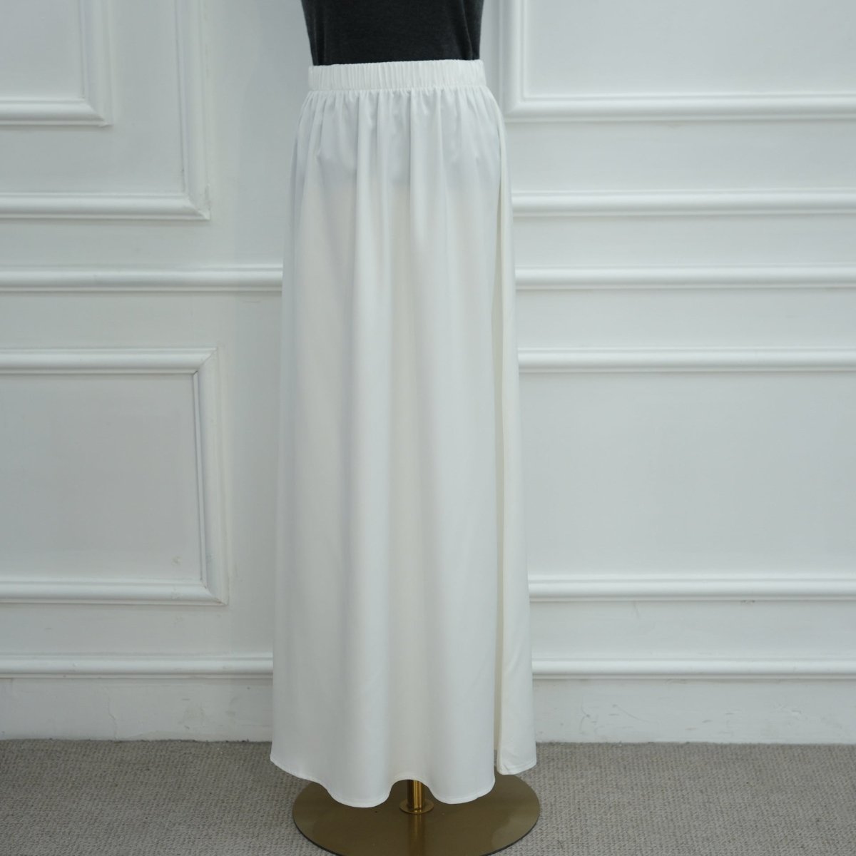 Lace Trim Contrast Panel Satin Top(MS407) - Mariam's Collection
