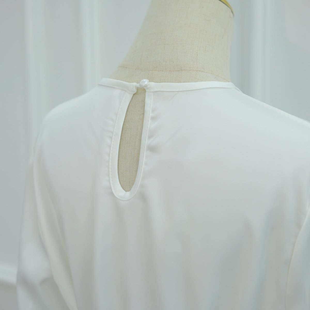 Lace Trim Contrast Panel Satin Top(MS407) - Mariam's Collection
