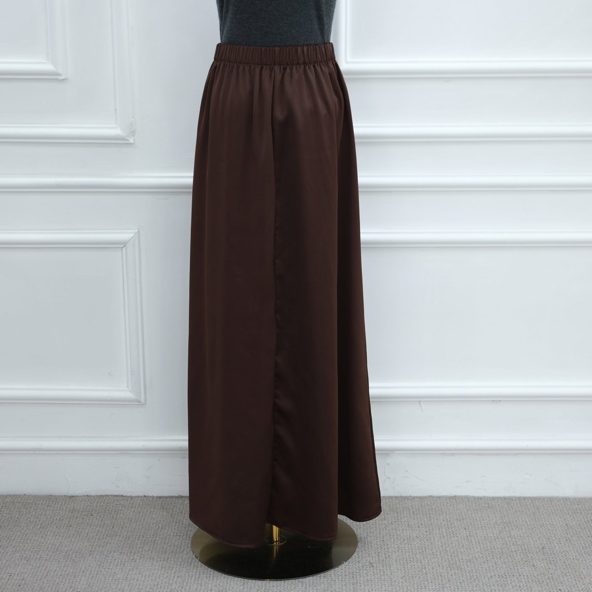 Lace Trim Contrast Panel Satin Top(MS408) - Mariam's Collection