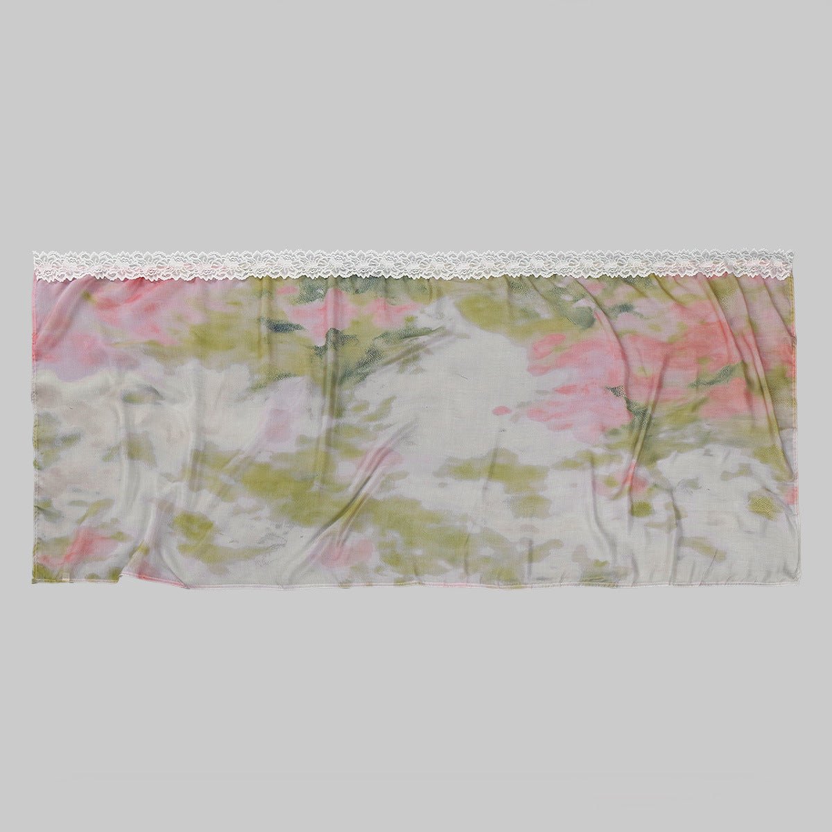 Lace Trim Print Hijab Shawl(MH224) - Mariam's Collection