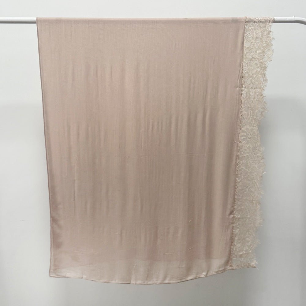 Lace Trim Rayon Hijab Scarf(MH211) - Mariam's Collection
