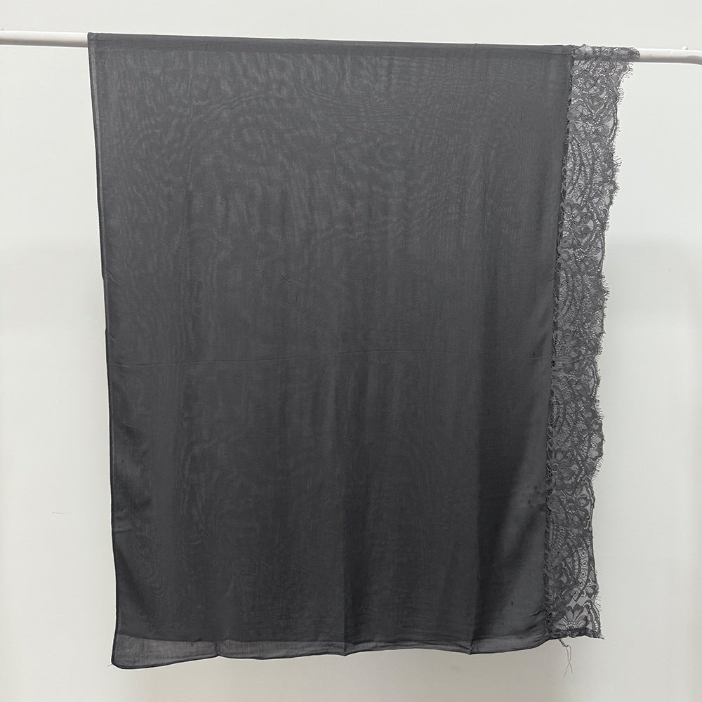 Lace Trim Rayon Hijab Scarf(MH211) - Mariam's Collection