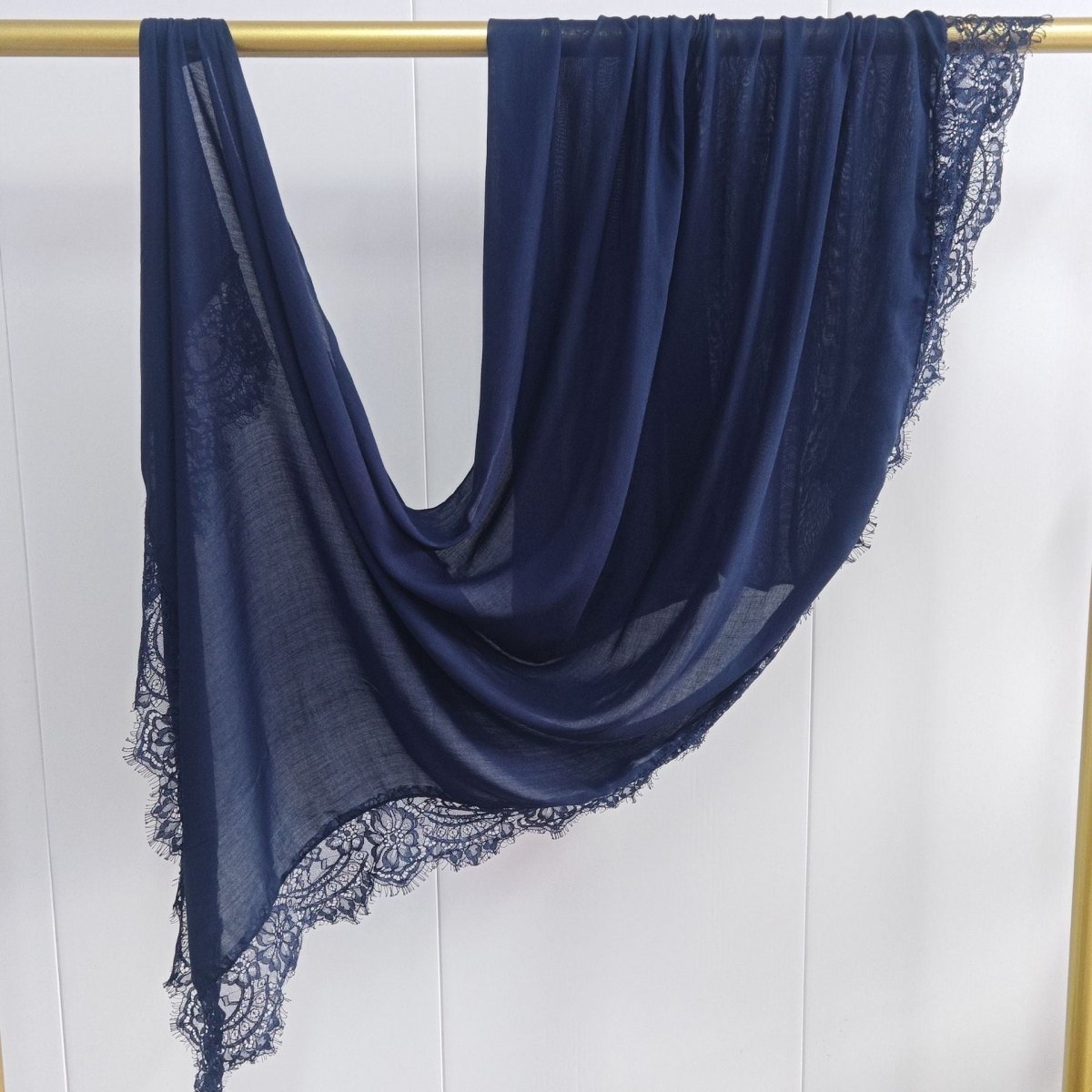 Lace Trim Rayon Hijab Scarf(MH211) - Mariam's Collection