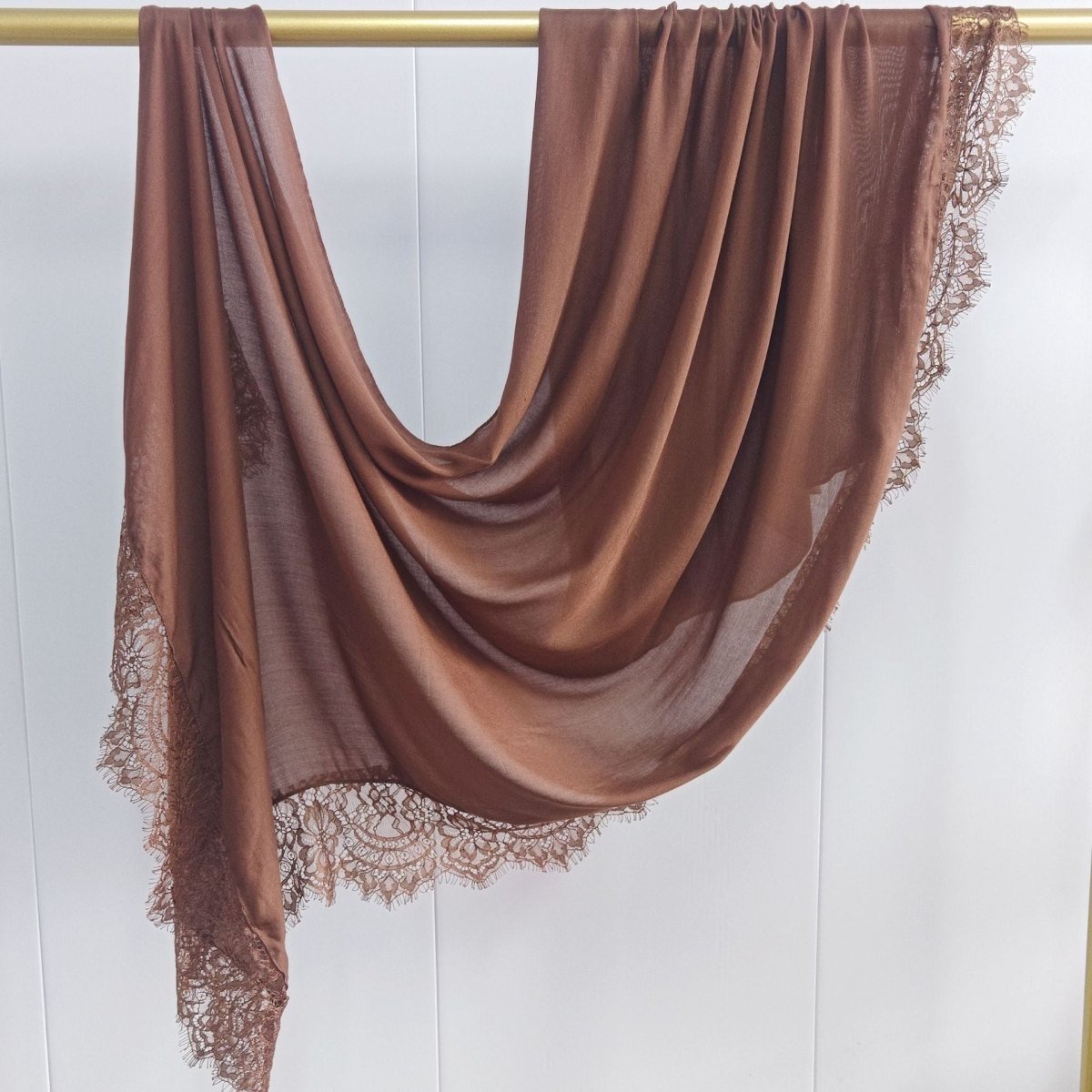 Lace Trim Rayon Hijab Scarf(MH211) - Mariam's Collection