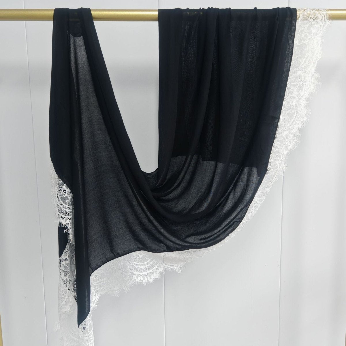 Lace Trim Rayon Hijab Scarf(MH211) - Mariam's Collection