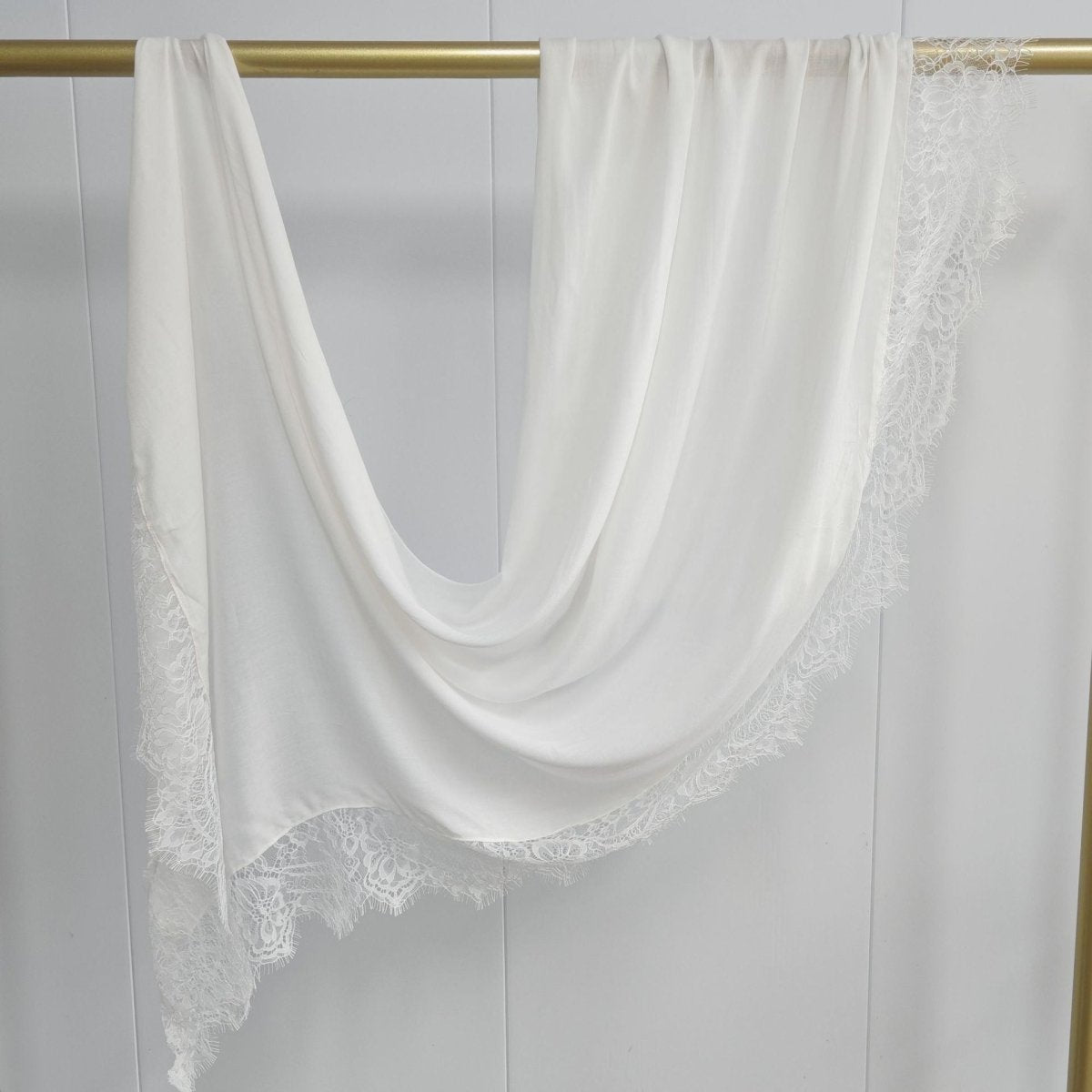 Lace Trim Rayon Hijab Scarf(MH211) - Mariam's Collection