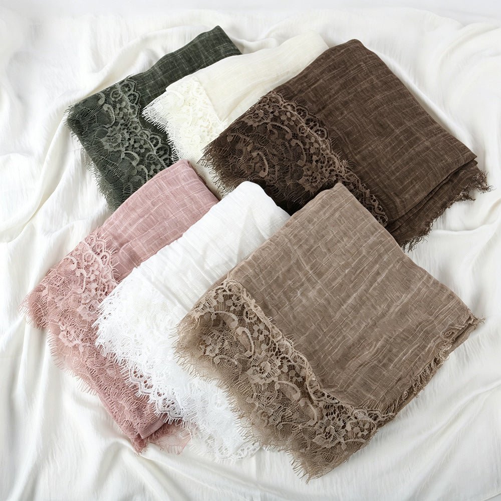 Lace Trim Solid Colour Hijab – Everyday Maxi Hijab