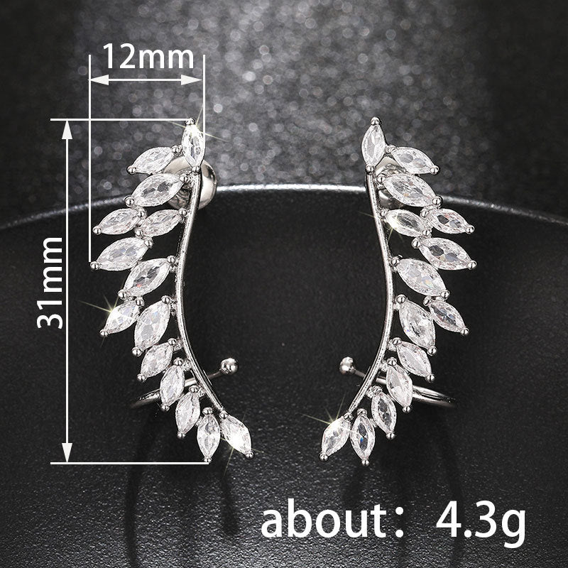 Leaf Wing Silhouette Stud Earrings（MAC443） - Mariam's Collection