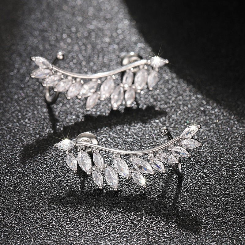 Leaf Wing Silhouette Stud Earrings（MAC443） - Mariam's Collection