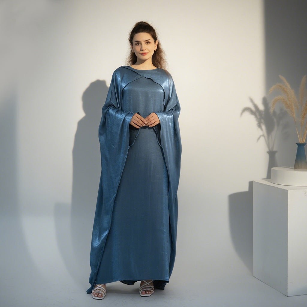 Luminous Beaded Abaya Collection | Luxury Solid Color Bell Sleeve Evening Wear Robes (MOA196) - Mariam's Collection