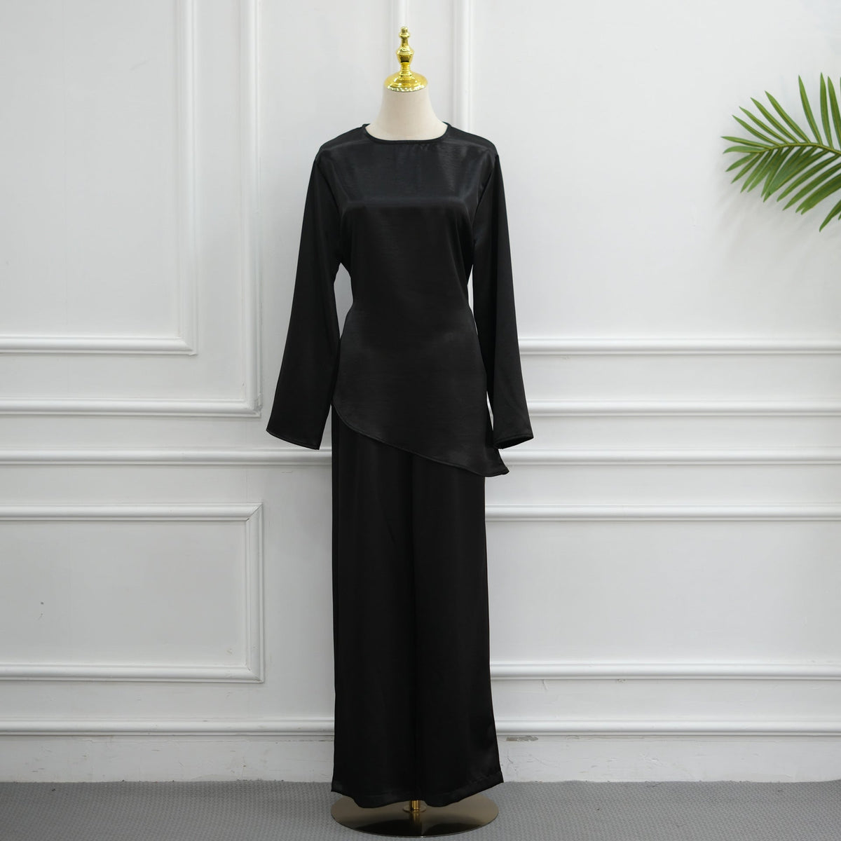 Colourway variation of lustrous satin co-ord trouser set