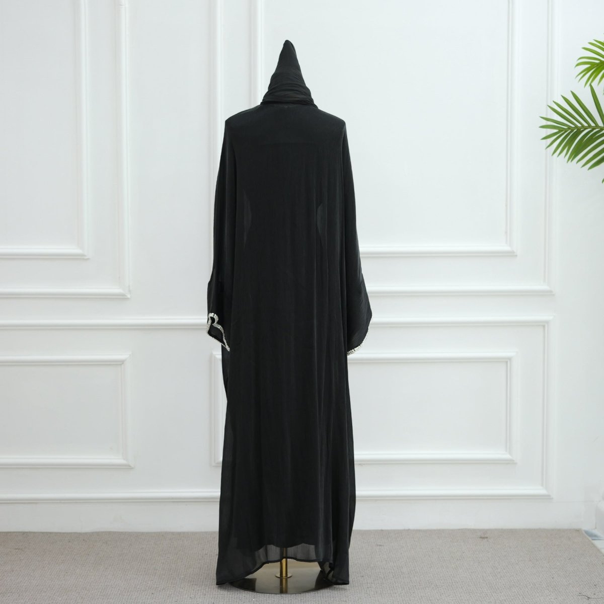 Luxe Beaded Cardigan Abaya | Modest Luxury Evening Wear Beading - Embellished Robes (MOA195) - Mariam's Collection