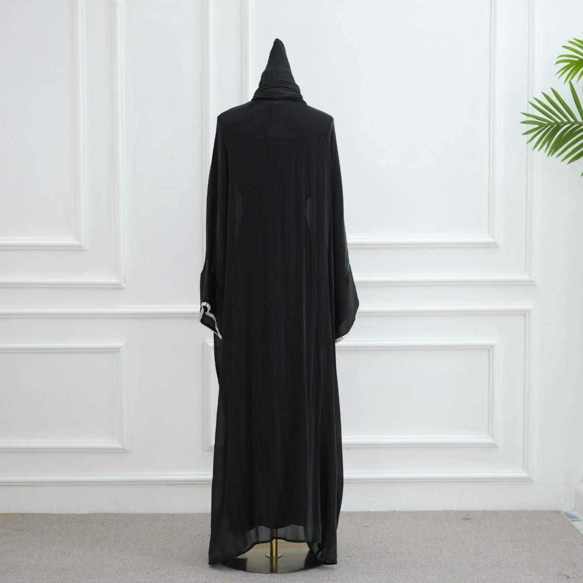 Luxe Beaded Cardigan Abaya | Modest Luxury Evening Wear Beading - Embellished Robes (MOA195) - Mariam's Collection