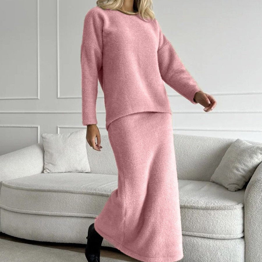 Luxe Fuzzy Sweater & Mermaid Skirt Set(MS192) - Mariam's Collection