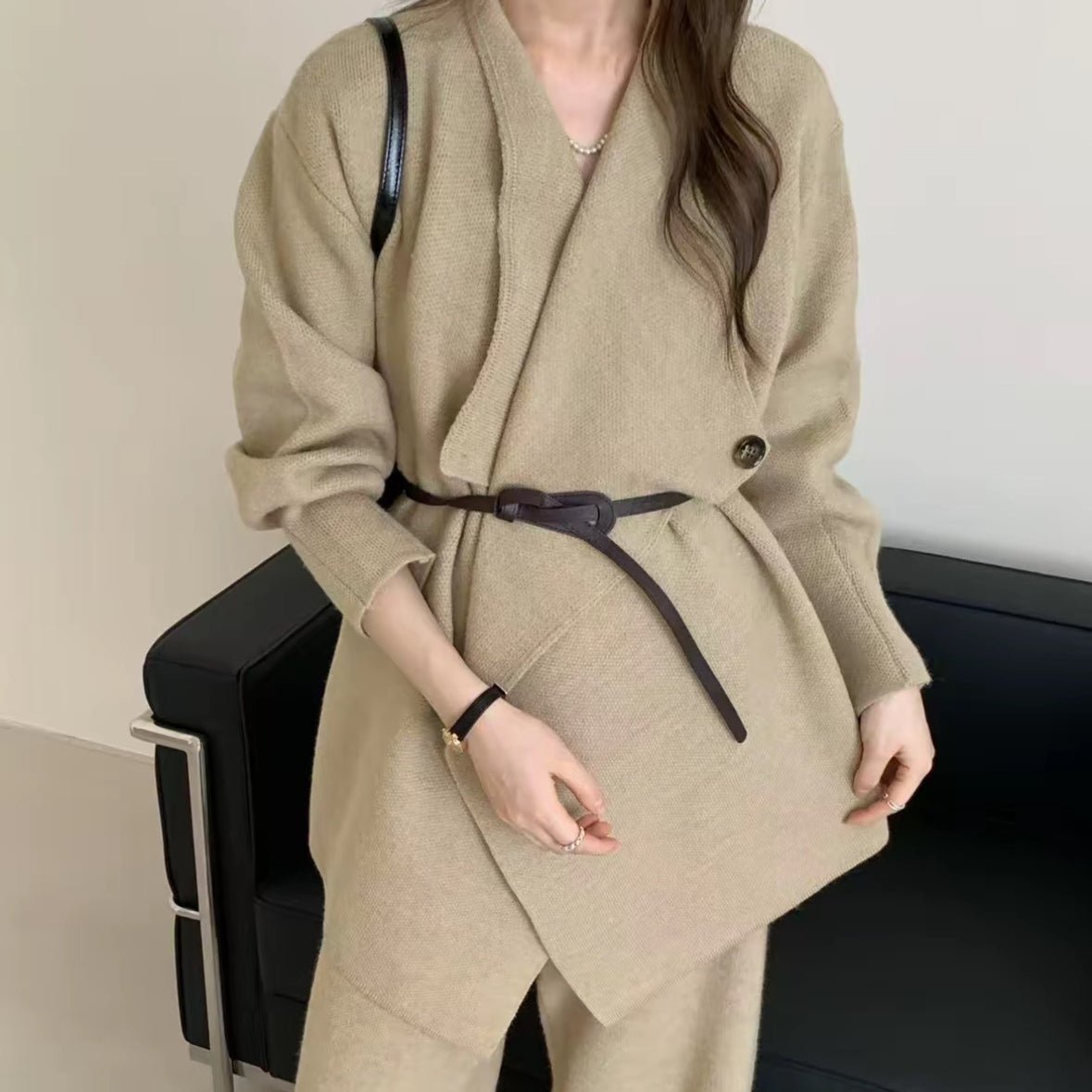 Luxe Knit Blazer & Wide - Leg Pants Set(MS197) - Mariam's Collection