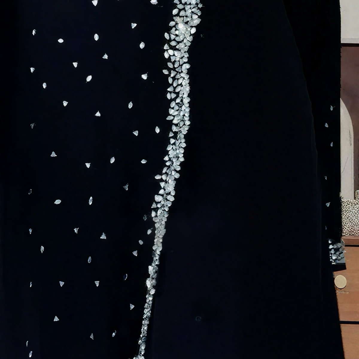 Luxury Black Crystal Embellished Abaya (MOA240) - Mariam's Collection