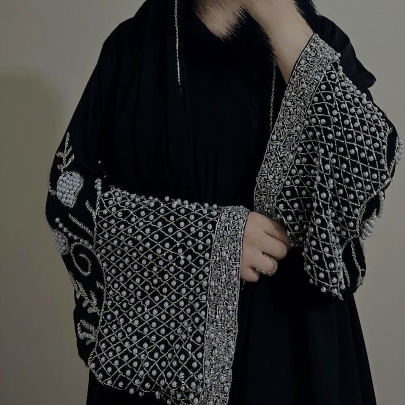 Luxury Embellished Open Abaya & Hijab Set (MOA276) - Mariam's Collection