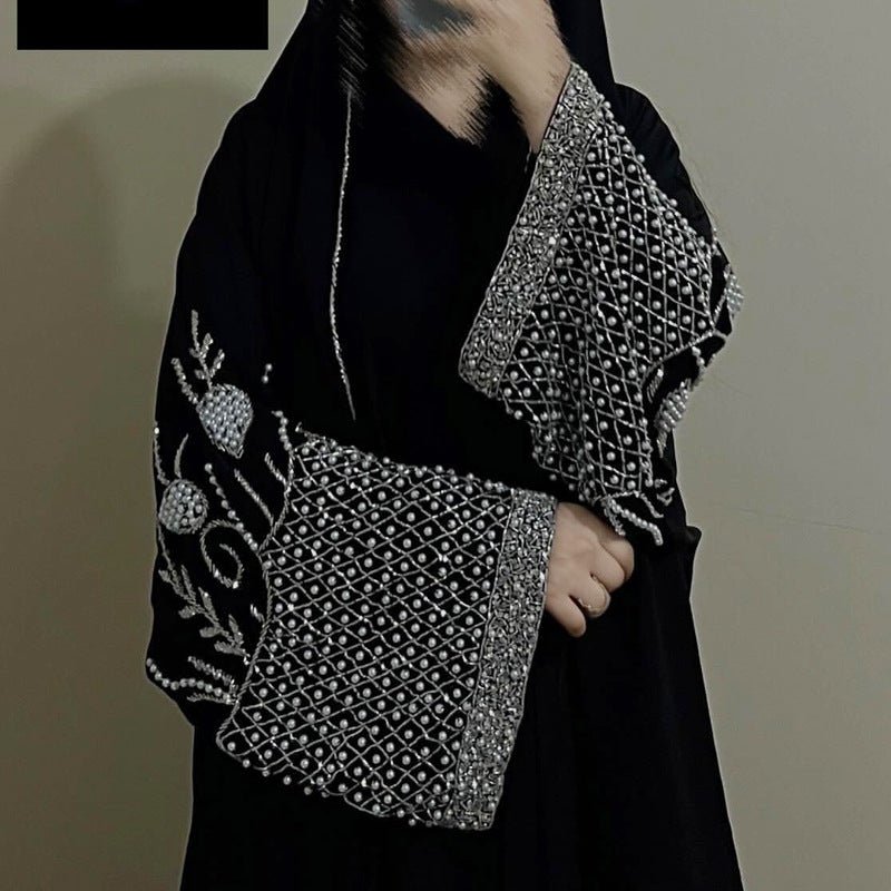 Luxury Embellished Open Abaya & Hijab Set (MOA276) - Mariam's Collection