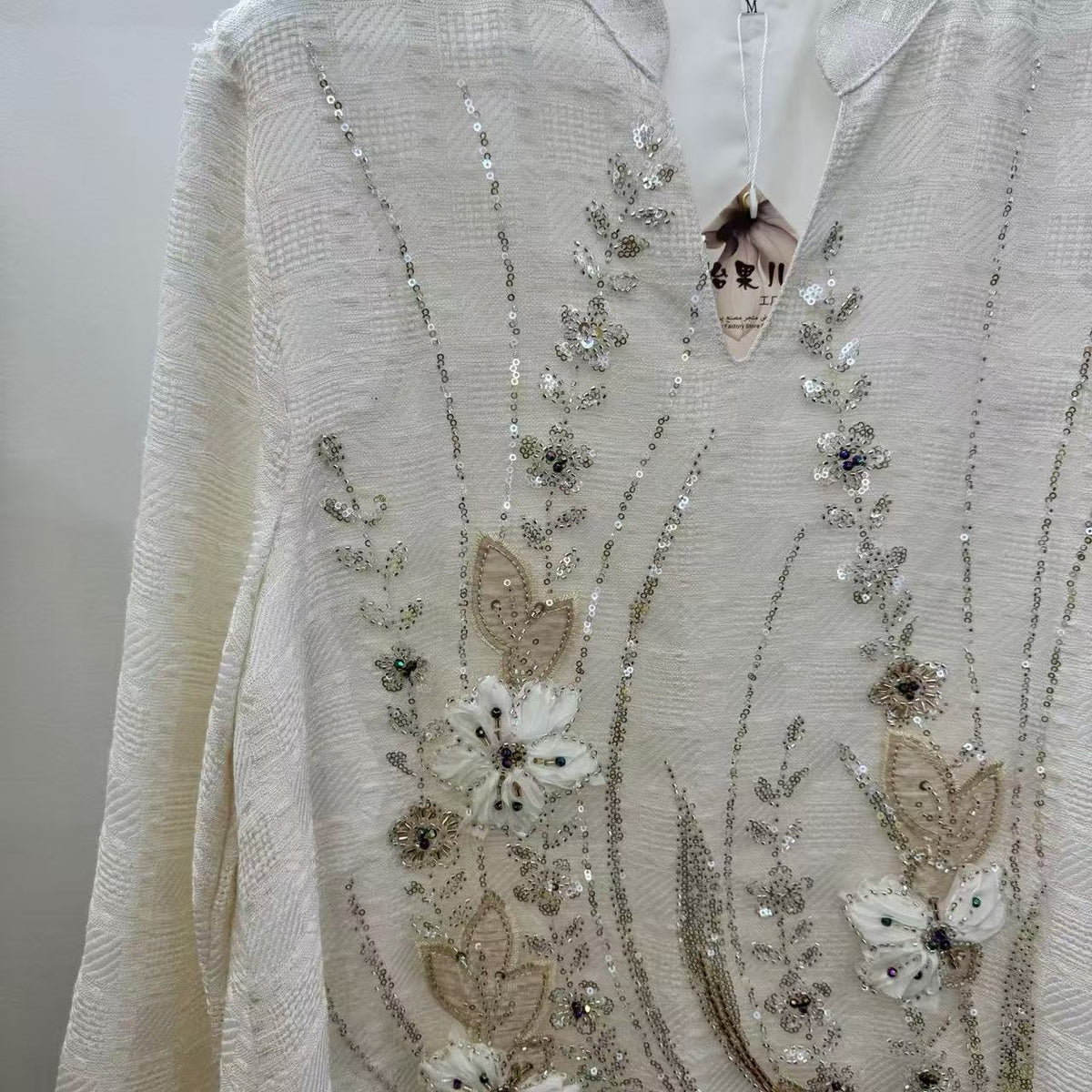 Luxury Embroidered Beaded Abaya | 3D Floral Sequin Evening Gown(MA477) - Mariam's Collection